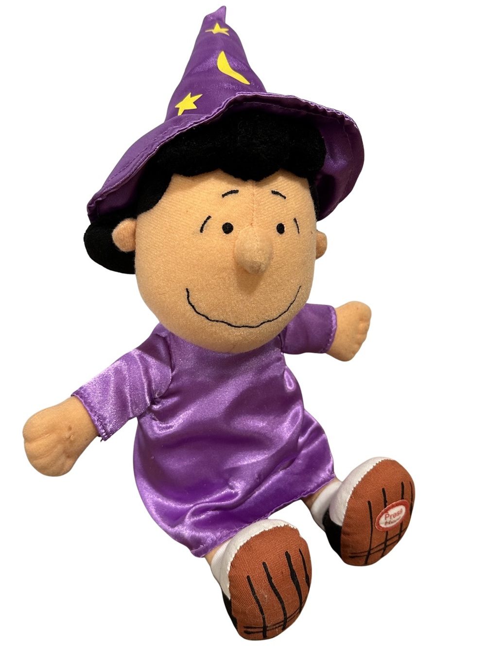 Peanuts Lucy Halloween Purple Dress Witch Hat 11” Talking Plush Hallmark
